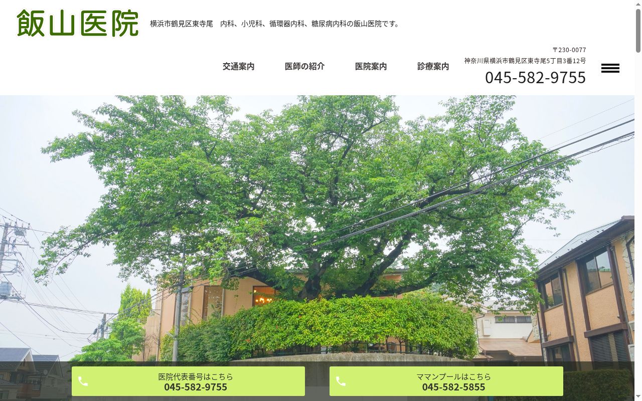飯山医院の公式サイトのスクリーンショット