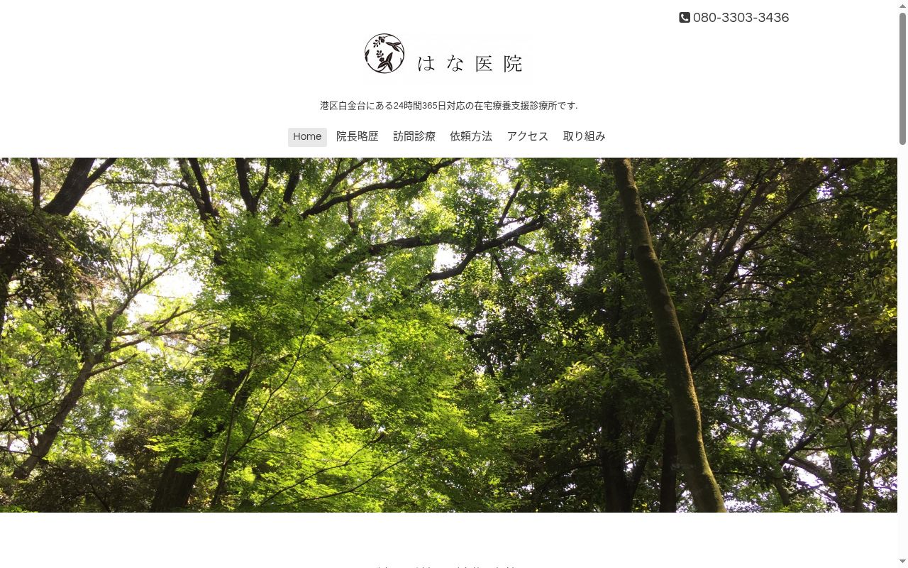 医療法人社団法人はな はな医院の公式サイトのスクリーンショット