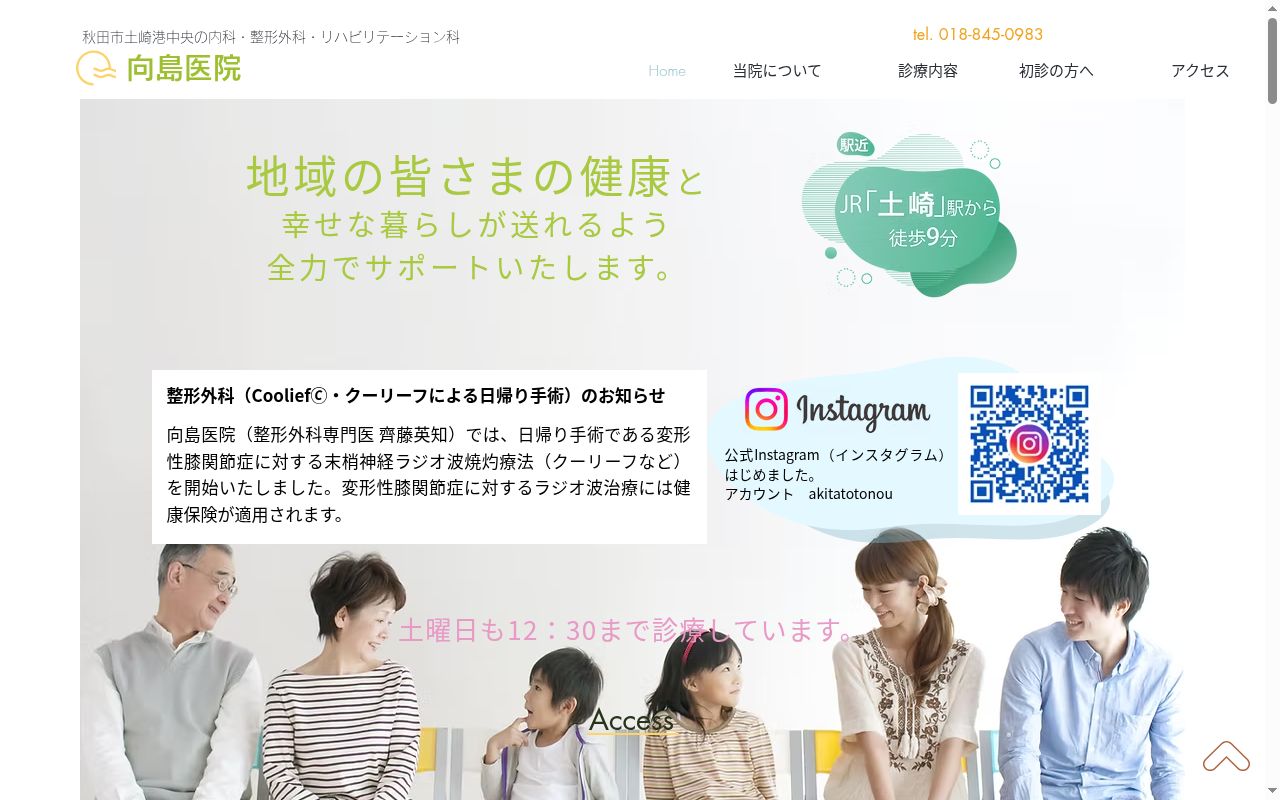 向島医院の公式サイトのスクリーンショット