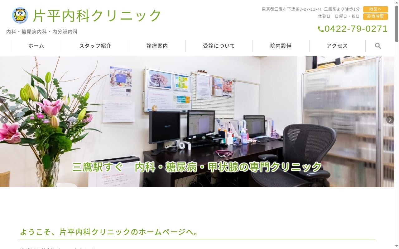 医療法人社団 片平内科クリニックの公式サイトのスクリーンショット