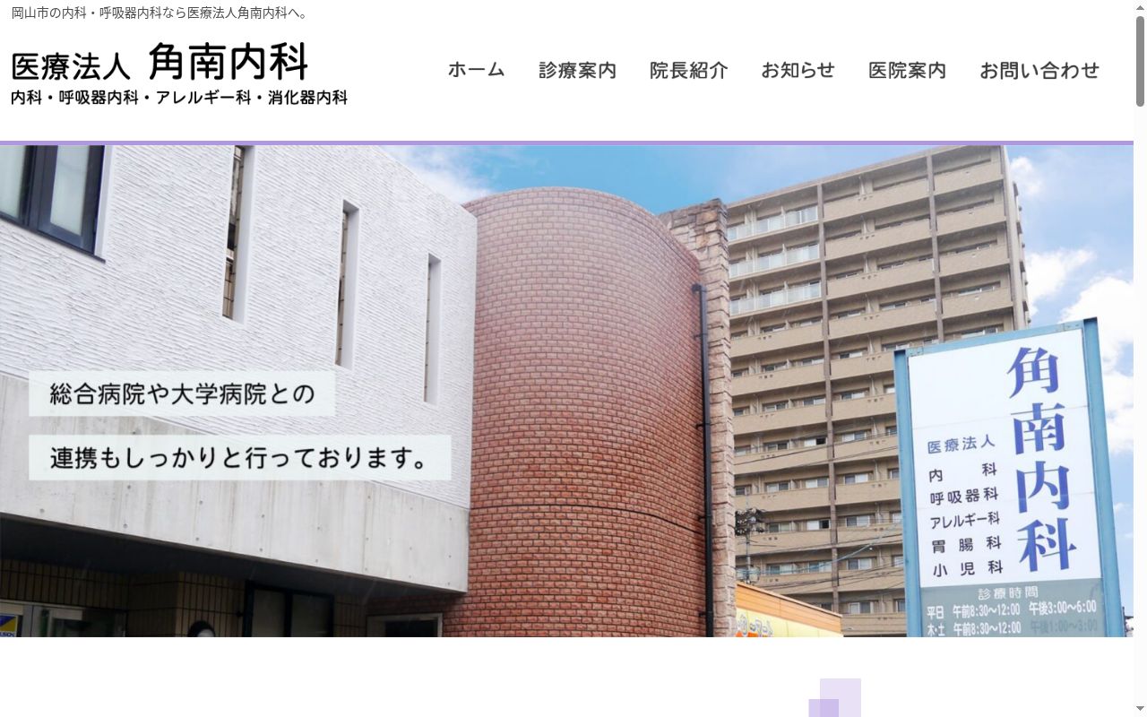医療法人　角南内科の公式サイトのスクリーンショット