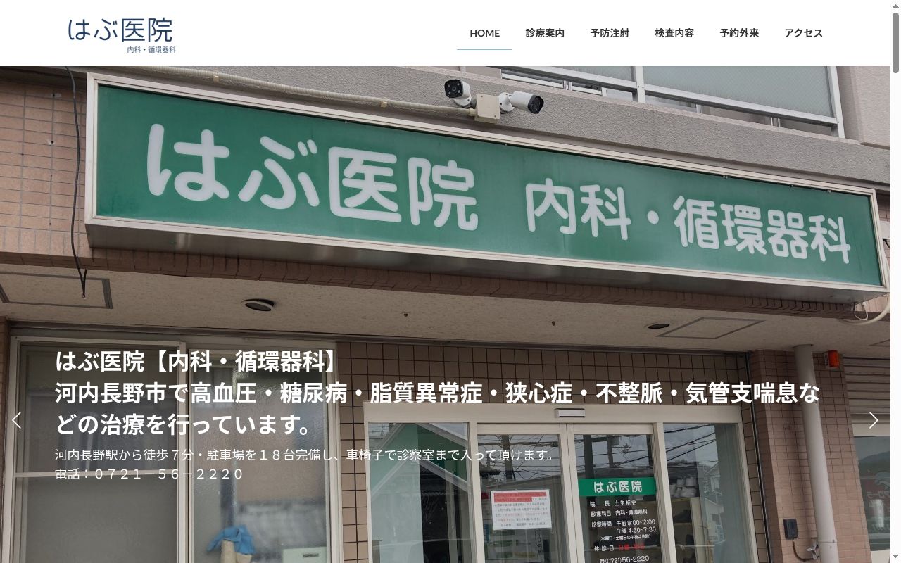 医療法人 健真会 はぶ医院の公式サイトのスクリーンショット