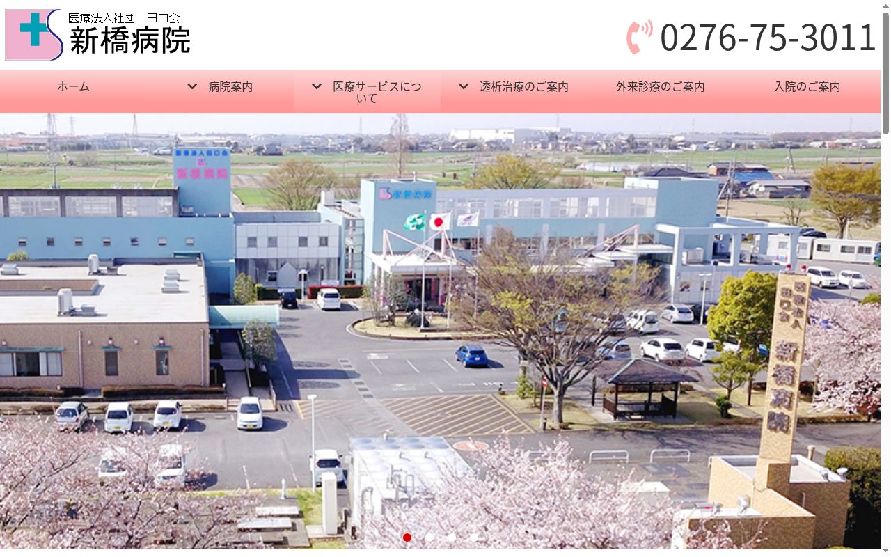 （医社）田口会新橋病院の公式サイトのスクリーンショット