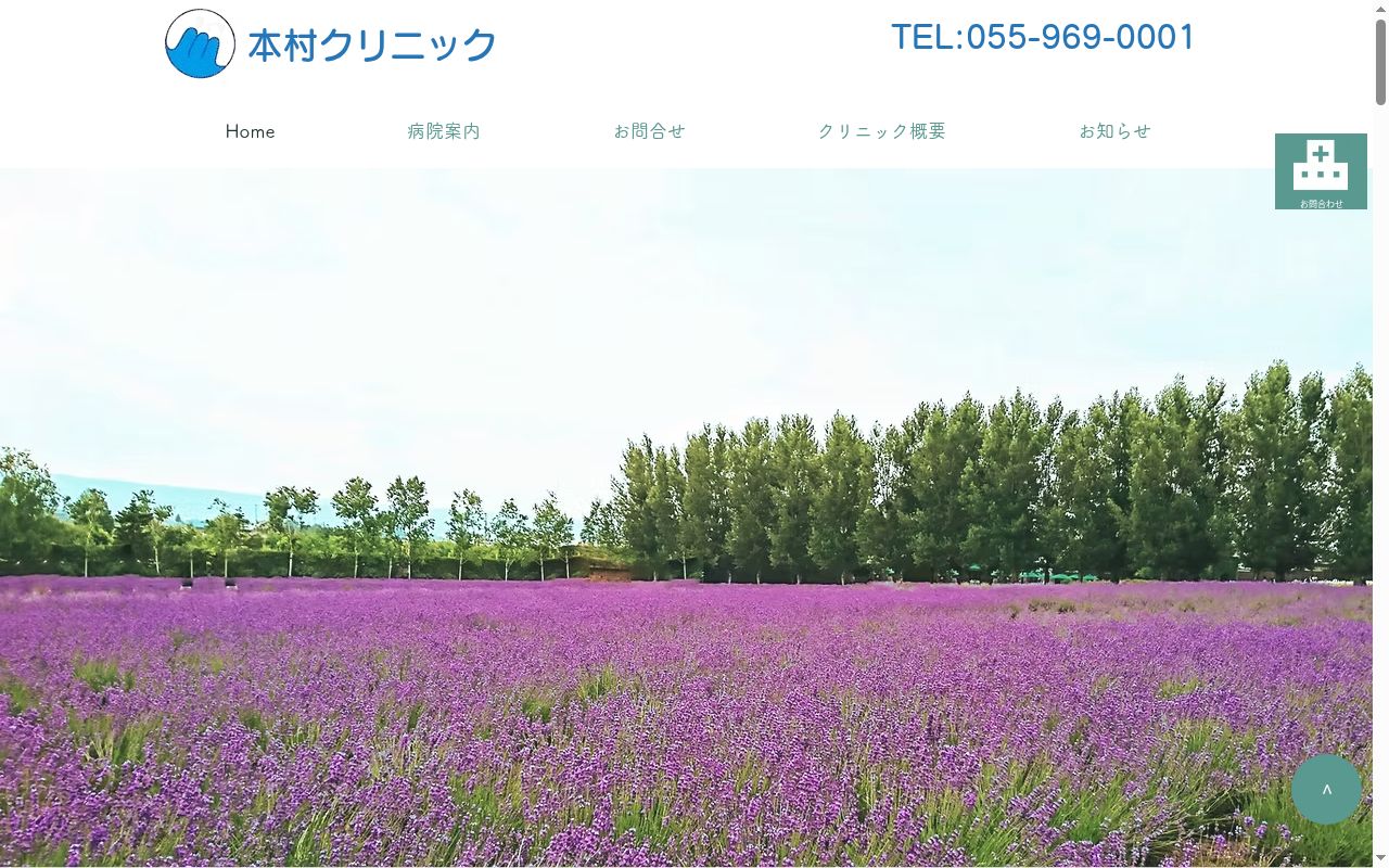 本村クリニックの公式サイトのスクリーンショット