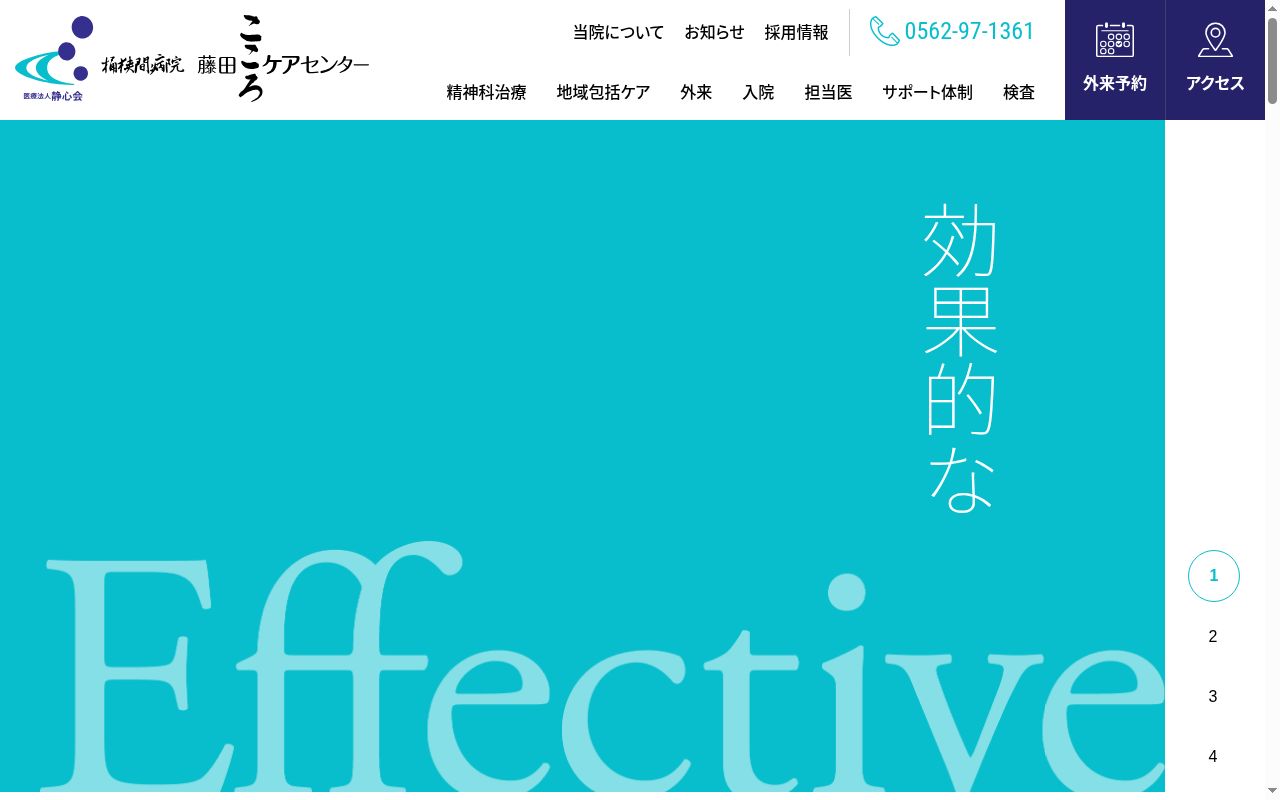 藤田メンタルケアサテライトの公式サイトのスクリーンショット