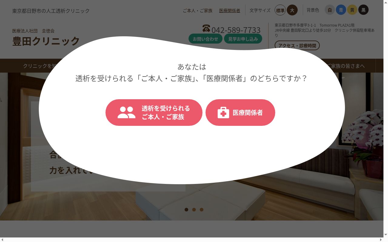 医療法人社団圭徳会 豊田クリニックの公式サイトのスクリーンショット